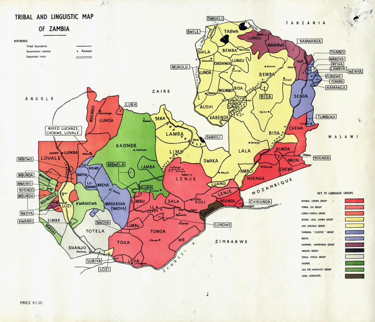 Mappa di Kwacha tribù