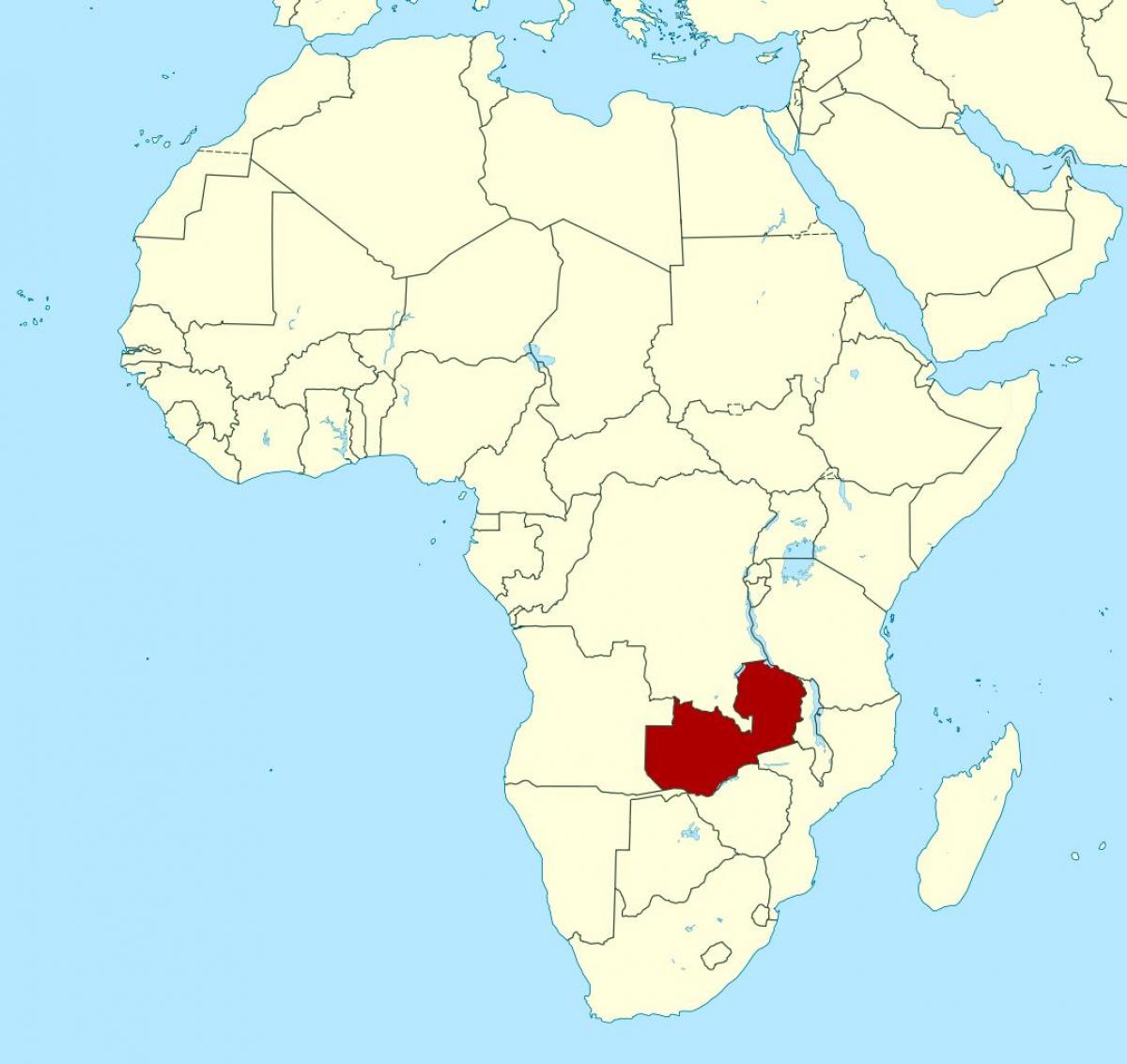 Mappa di Zambia location nel mondo
