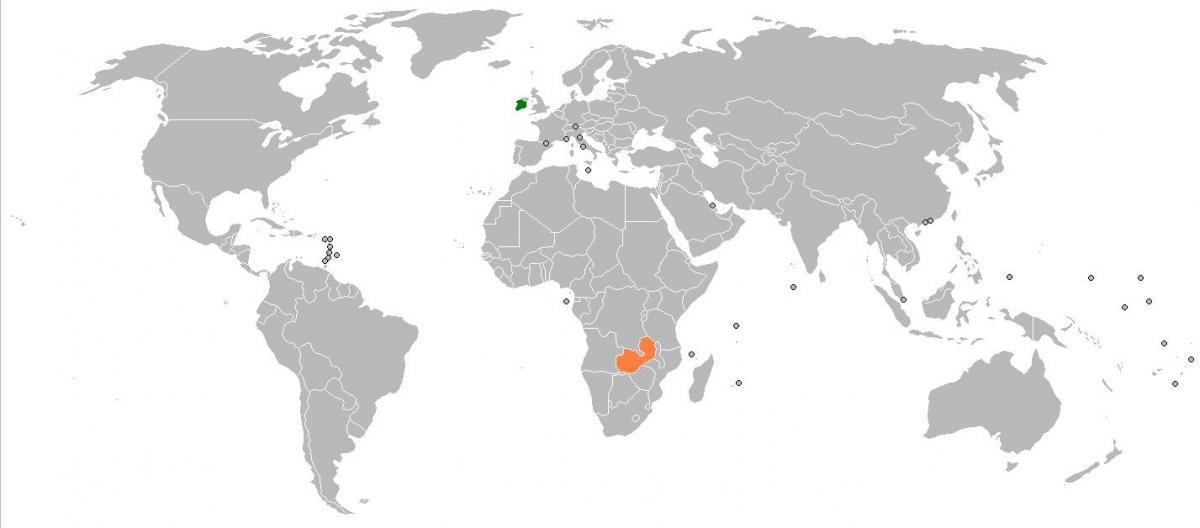 Zambia mappa del mondo