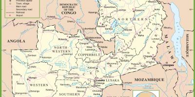 Mappa di politica Zambia